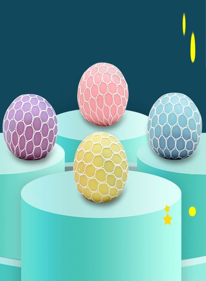 MEIEST 4 PCS Colorful Mesh Grape Stress Balls - Squeeze Color Change Fidget Toys for Stress Relief and Hand Exercise - Image 3